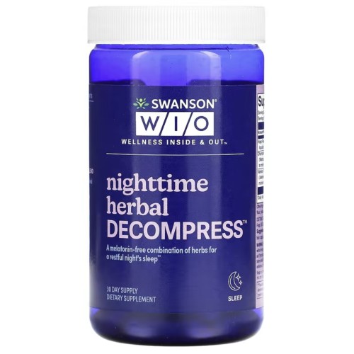 Swanson WIO, Nighttime Herbal Decompress, 30 капсул